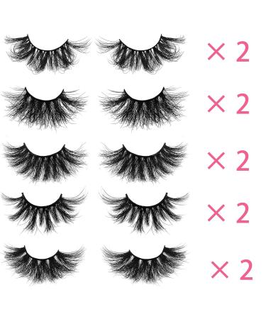 25MM Mink Eyelashes Wholesale 10 Pack - Ninglash False Eyelashes | Christmas Gifts for Women | Handmade Full Strip Lashes | Cruelty-Free 3D Mink Lashes - Bulk 10 Pack - Buy Online on GoSupps.com