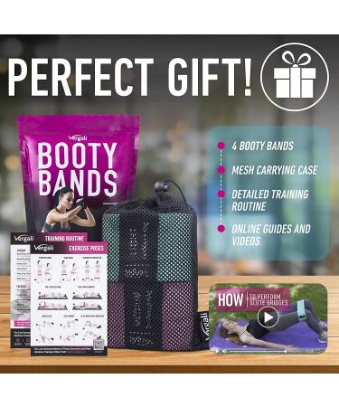 Vergali Fabric Booty Bands for Women - Set of 4 for Butt & Leg Workouts - Buy Online on GoSupps.com