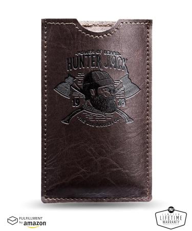 Sandalwood Beard Comb for Men | Handmade Fine & Wide Tooth Wooden Comb - Premium Pocket Size in Leather Case by Hunter Jack - Buy Online on GoSupps.com