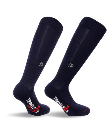 Travelsox Adult Compression Socks Navy M