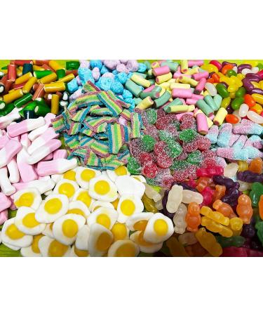 1 KG Pick and Mix Sweets Gift Box - Jelly, Fizzy Bubblegum, Fried Eggs & More - Black - Buy Online on GoSupps.com