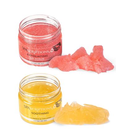 Spascriptions 2-Pack Lip Therapy Treatment | Exfoliate, Hydrate, and Soothe Dry Lips | Lip Scrubs and Masks for Mask Wearing Dryness - Buy Online on GoSupps.com