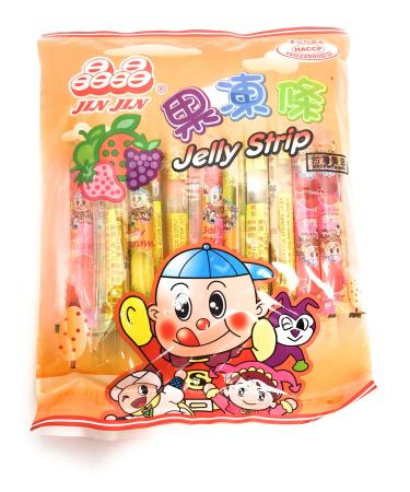 Jin Jin - Jelly Strip (Jelly Filled Straws in Assorted Flavors) - Net Wt. 14.1 Oz. 14.7 Ounce (Pack of 1)
