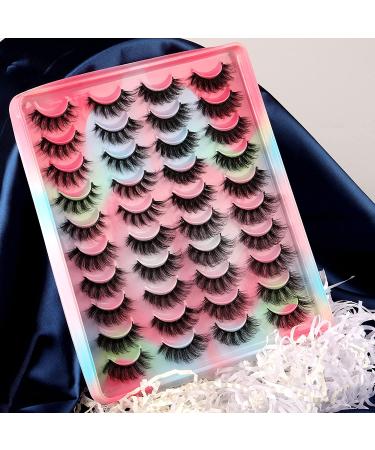 20 Pairs Natural Fluffy Cat Eye False Eyelashes - 4 Styles Wispy 5D Faux Mink Multipack - Buy Online on GoSupps.com