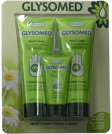 Glysomed Hand Cream Combo Pack - 2 Large Tubes (8.5 Fl Oz) + 1 Purse Size (1.7 Fl Oz) - Buy Online on GoSupps.com