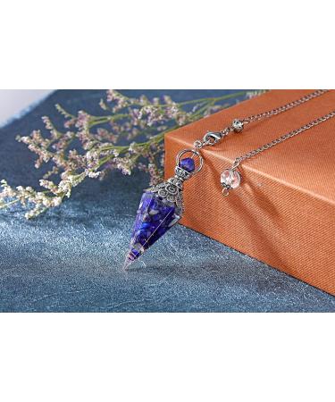 Go Jewelry Lapis Lazuli Pendulum Pendant with Chain for Reiki Healing Dowsing & Scrying | International Shipping - Buy Online on GoSupps.com