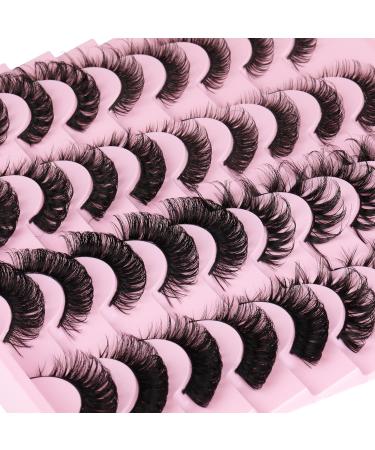 20 Pairs Mink Wispy Cat Eye False Eyelashes by Mavphnee - D Curl, 3D Dramatic Long Thick Russian Strip Lashes - Buy Online on GoSupps.com