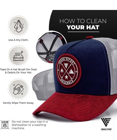 Urban Effort Mesh Back Cap - Unisex 5-Panel Trucker Hat with Snapback Closure in Blue/Wine - Buy Online on GoSupps.com