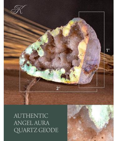 Buy KALIFANO Angel Aura Quartz Geode - High Energy Titanium Bonded Crystal Cluster for Clarity & Purpose - Natural Reiki Rock - Family Owned eCommerce - Buy Online on GoSupps.com