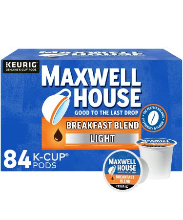 Maxwell House Breakfast Blend Light Roast K-Cup Coffee Pods (84 ct Box) 84 Count (Pack of 1)