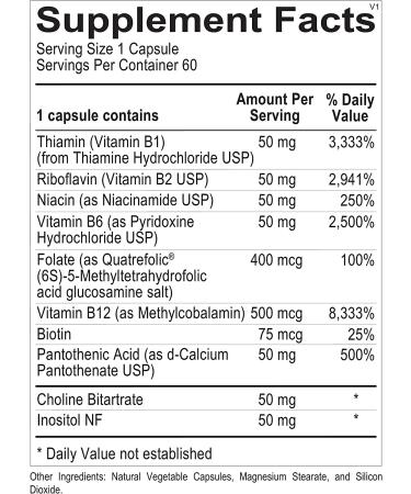 Ortho Molecular Methyl B Complex 60 Capsules - Essential B Vitamins Supplement - Buy Online on GoSupps.com