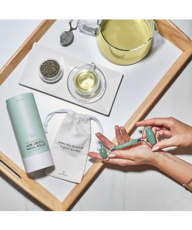 Buy Mint Green Tea Jade Crystal Facial Roller | Spa Quality Skincare Tool for Radiant Skin - International Shipping Available - Buy Online on GoSupps.com