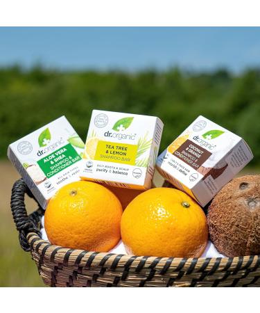 Dr Organic Tea Tree & Lemon Shampoo Bar Purifying Oily Roots & Scalp NEW Plastic Free Natural Vegan Cruelty Free Paraben & SLS Free Organic 75g - Buy Online on GoSupps.com