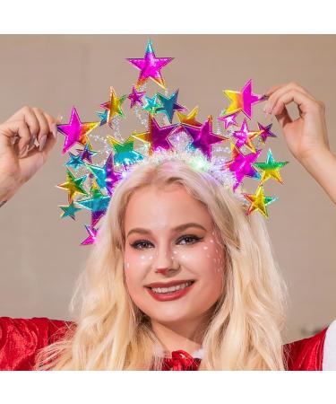 Fashband Light Up Star Headband Glitter Stars Tiara Halo Crown Headbands Led Goddess Costume Headpiece Christmas Carnival Party Hair Accessories for Women and Girls (Color) - Buy Online on GoSupps.com