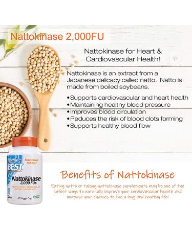 Doctor's Best Nattokinase 2000 FUs - 270 Veggie Capsules for Heart Health - Buy Online on GoSupps.com