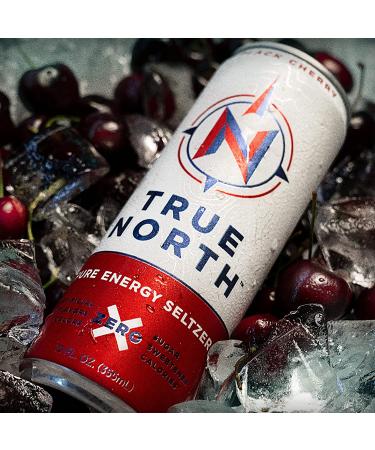 True North Black Cherry Pure Energy Seltzer - 12 Oz (Pack of 12) | Refreshing Energy Drink - Buy Online on GoSupps.com