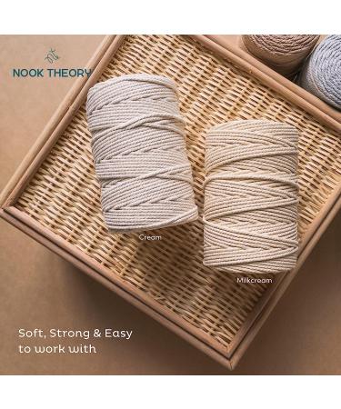 Nook Theory 3mm Macrame Cord 220 Yards - 4mm 5mm Soft Macrame Rope Perfect for Knots - Macrame Supplies for Wall Hangers & Boho Decorations - Cotton Rope - Macrame String (Burnt Orange  3mm) 3.6. Burnt Orange 3mm*220yard... - Buy Online on GoSupps.com