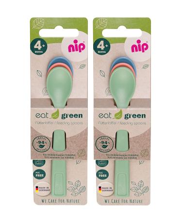 nip Eat Green Eco Organic Baby Spoon - Melamine-Free Dishwasher Safe 6 Pieces for Babies & Children 4 Months+ - Buy Online on GoSupps.com