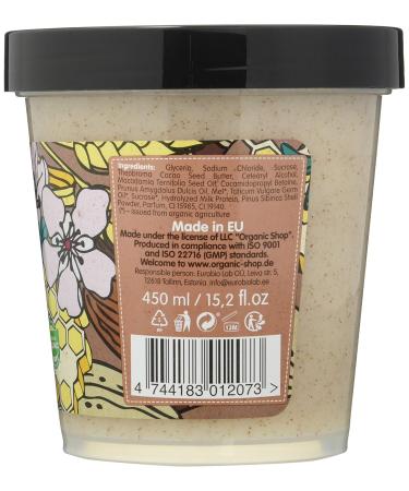 Organic Shop Almond & Honey Milk Body Scrub 450ml - Natural Exfoliating Body Desserts for Radiant Skin | International Shipping - Buy Online on GoSupps.com