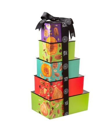 Dried Fruits & Nuts Tower Gift Basket - 5 Tier Gourmet Platter, Healthy Kosher Snack Box for Birthday & Anniversary - Care Package for Men, Women, Adults | Oh! Nuts - Buy Online on GoSupps.com