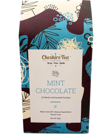 Cheshire Tea Company Premium Mint Chocolate Rooibos - 20 Whole Leaf Pyramid Teabags - Buy Online on GoSupps.com