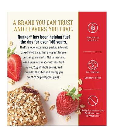 Quaker Baked Squares Variety Pack - Strawberry & Apple Cinnamon Soft Baked Bars (20 Bars) - Buy Online on GoSupps.com