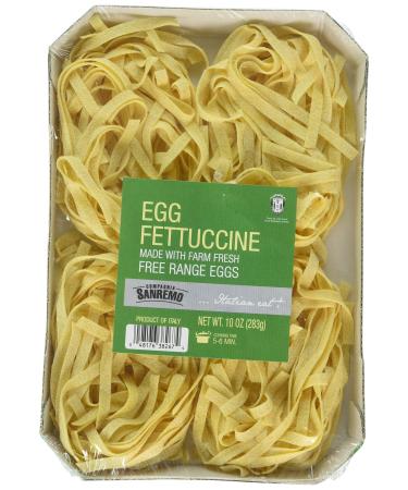 Compagnia Sanremo Pasta San Remo Italian Egg Fettucine Pasta - Non-Gmo, Free Range Egg Traditional Fettucine - 10 Oz (Pack Of 1) - Product Of Italy 10 Ounce (Pack of 1)