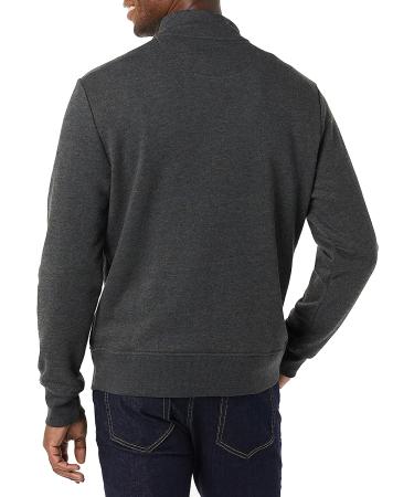 Amazon Essentials Men's Long-Sleeve Quarter-Zip Fleece Sweatshirt - Large Charcoal Heather - Buy Online on GoSupps.com