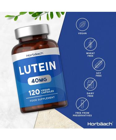 Lutein Supplement for Eyes 40mg - 120 Vegan Capsules - High Strength Vision Support - No Artificial Preservatives | Horbaach - Buy Online on GoSupps.com