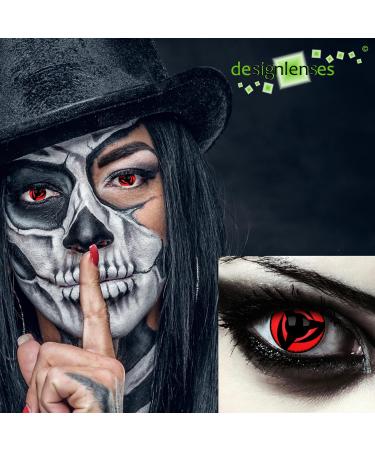 Buy DESIGNLENSES Red Black Colored Contact Lenses - Naruto Sharingan Cosplay - 1 Pair (2 Pieces) - Buy Online on GoSupps.com