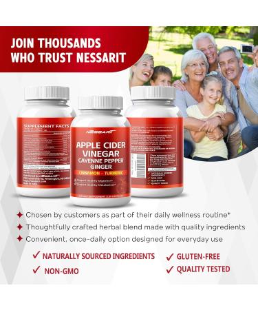 Apple Cider Vinegar 8 010mg with Cayenne Pepper Ginger Cinnamon & Turmeric Support Digestion & Metabolism 180 Capsules* 180 Count (pack of 1) - Buy Online on GoSupps.com