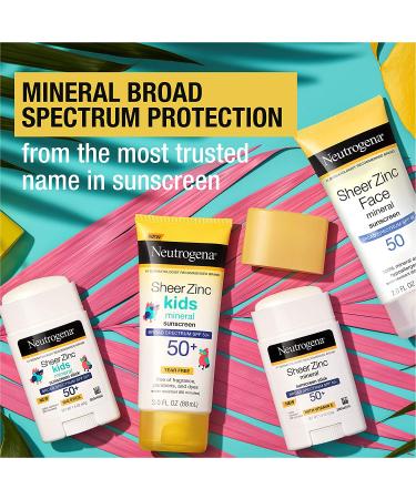 Neutrogena Sheer Zinc Oxide SPF 50 Mineral Face Sunscreen Lotion - Oil-Free, Non-Comedogenic, Hypoallergenic - 2 fl. oz - Buy Online on GoSupps.com