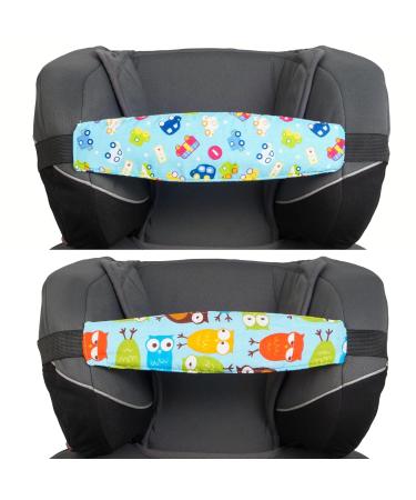 2-Pack Child Car Seat Head Holder Soft Cotton Cover Elastic Belt & Buckle for Comfortable Sleep Baby Neck Pillow & Headband Accessory - Buy Online on GoSupps.com