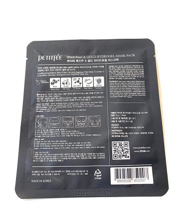 Petitfee Black Pearl & Gold Hydrogel Mask Pack - 5 Sheets, 32g Each | Skin Radiance & Hydration - Buy Online on GoSupps.com