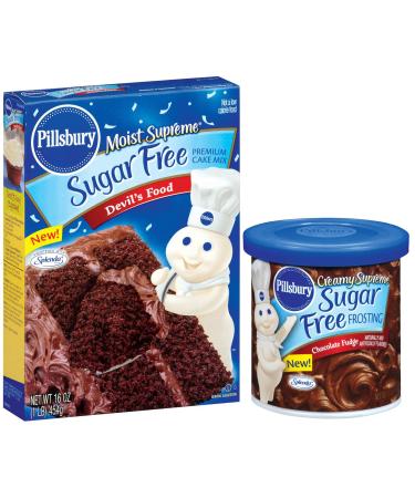 Pillsbury Moist Supreme Sugar Free Devil's Food Cake Mix, 16 Oz. And Pillsbury Creamy Sugar Free Frosting Chocolate Fudge, 16 Oz5 - Buy Online on GoSupps.com