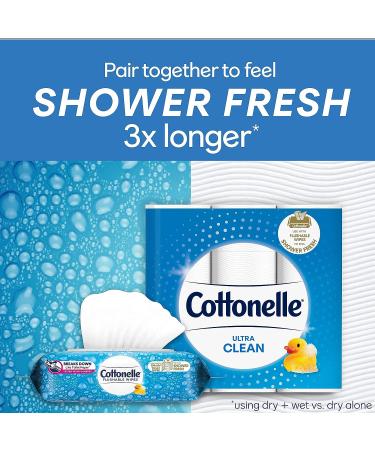 Cottonelle Flushable Wet Wipes for Adults - 42 Wipes, Alcohol-Free, Plastic-Free - Buy Online on GoSupps.com