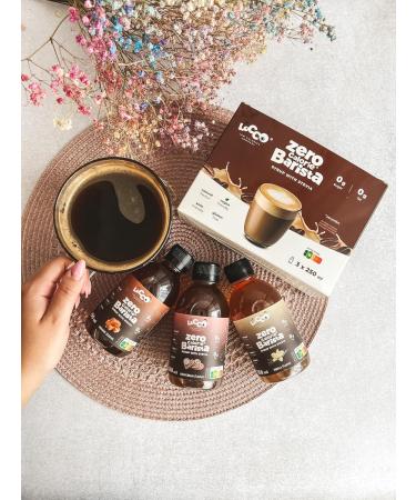 Locco Calorie-Free Barista Syrup with Stevia | Vegan Keto Gluten-Free | Sugar-Free Coffee Syrup | Zero Calories | Vanilla Caramel Gingerbread | 3x250 ml - Shop Now! - Buy Online on GoSupps.com