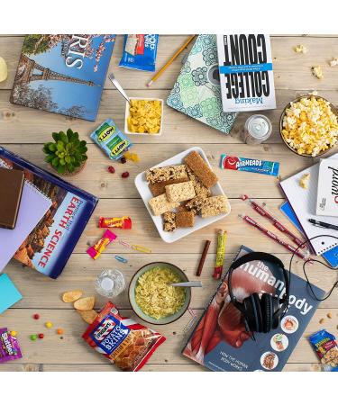 College Care Package: 50pc Microwave Snack Variety Pack with Ramen, Popcorn, Mac n Cheese, Chips, Granola Bars & Candy - Buy Online on GoSupps.com