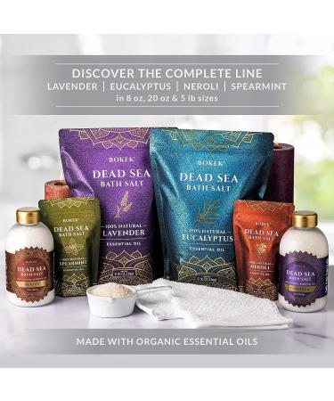 Bokek Organic Lavender Bath Salt | Dead Sea Salt Scented with Certified Organic Essential Oil | 8 oz Resealable Pouch | Soothing Lavender Scent | Single Pack - Buy Online on GoSupps.com