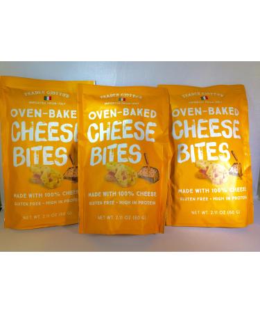 Trader Joe's Trader Giotto's Oven-Baked, Gluten-Free, Low Carb Cheese Bites (3-pack) 2.11 Ounce (Pack of 3)