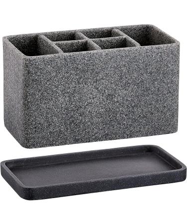 ZCCZ Large Toothbrush Holder - Stylish Gray Granite Bathroom Organizer for Electric Toothbrush Cosmetics & More - Buy Online on GoSupps.com