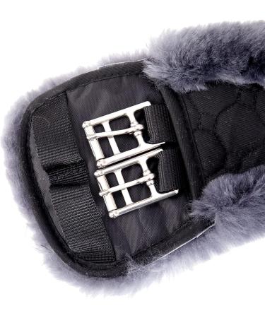 Merauno Lamb Wool Moon Belt Saddle Belt - Short Dressage Belt | Anatomically Concave Shape for Slip Resistance | Quality Merino Wool in Nature Black Brown Anthracite - 60cm - Buy Online on GoSupps.com