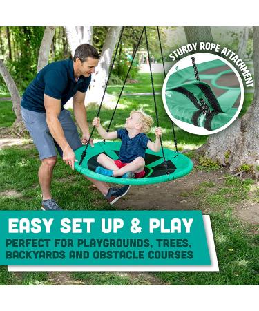 Flying Squirrel Giant Rope Swing | 40 Saucer Tree Swing - Green | Outdoor Play Equipment Additions & Replacements - Buy Online on GoSupps.com