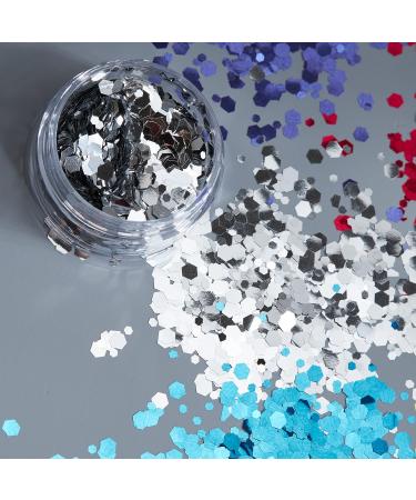 Moon Glitter Silver Chunky Glitter - 3g - Cosmetic Festival Makeup for Face Body Nails Hair Lips - Buy Online on GoSupps.com