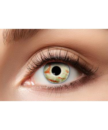 Eyecatcher 84115141.980 - Colored contact lenses 1 pair for 12 months white red carnival Mardi Gras Halloween