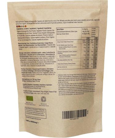 Organic Ashwagandha Capsules 1200mg | Stress Relief & Energy Boost | 180 Count | MySuperfoods - Buy Online on GoSupps.com
