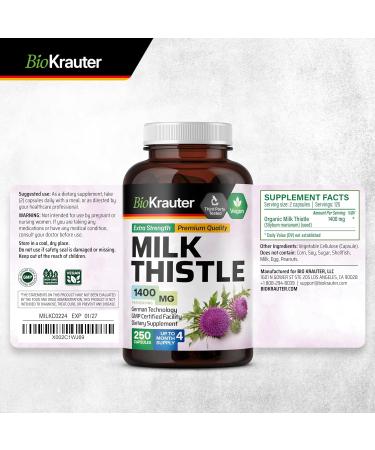BIO KRAUTER Slippery Elm Tincture 4 Fl. Oz. & Milk Thistle 250 Capsules - Buy Online on GoSupps.com