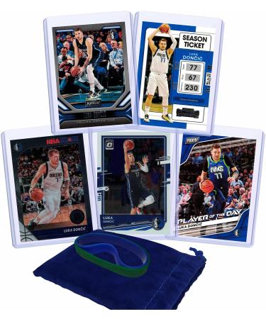 Luka Doncic Basketball Cards Assorted (5) Bundle - Dallas Mavericks Trading Card Gift Pack