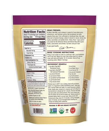 Bob's Red Mill Organic Gluten Free Buckwheat Groats 16oz - Pack of 4 - Buy Online on GoSupps.com