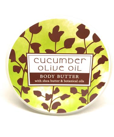 Greenwich Bay Trading Company Botanic Body Butter with Shea Butter and Cocoa Butter 8oz Tub (Cucumber Olive Oil)